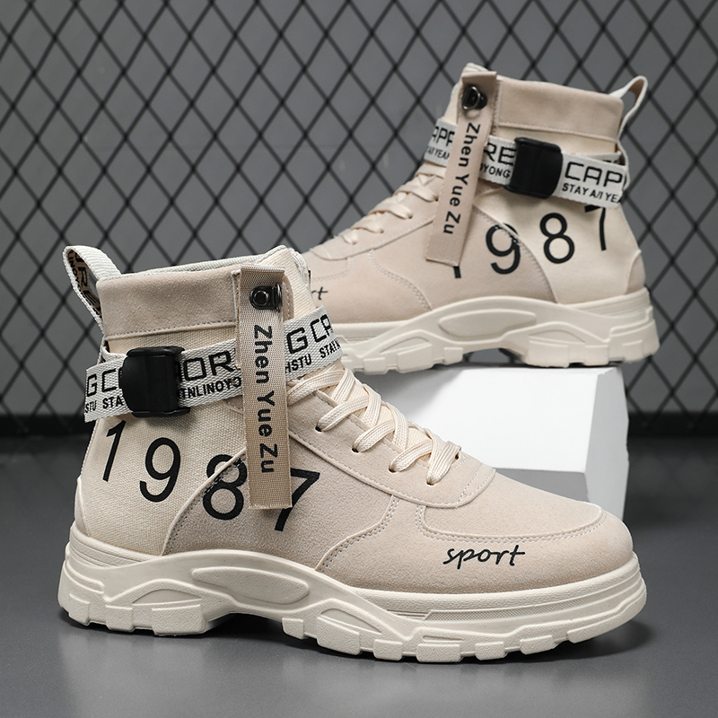 Men'S Shoes Hoka Sale - Men's Solid Color High-Top Fashionable Versatile