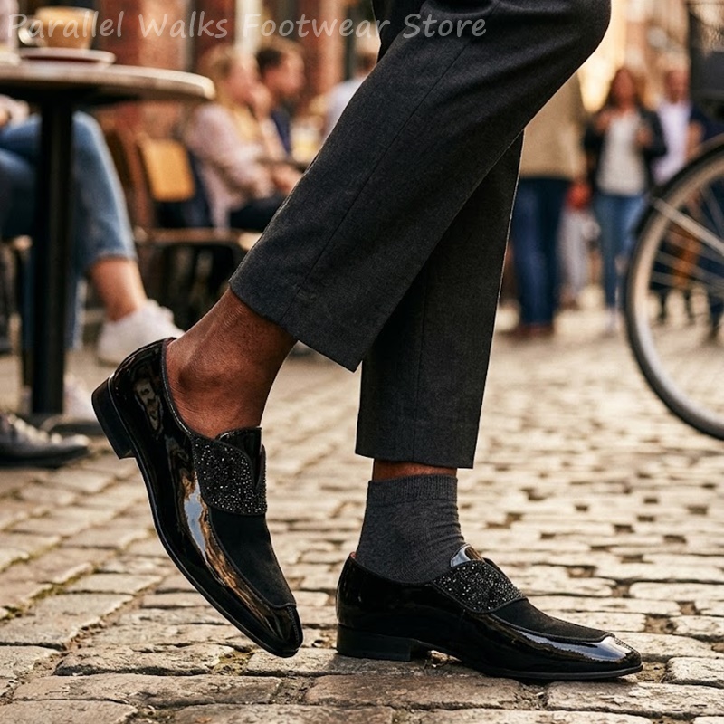 Men Black Patent Faux Suede Rh - Men'S Shoes Smart recension och pris