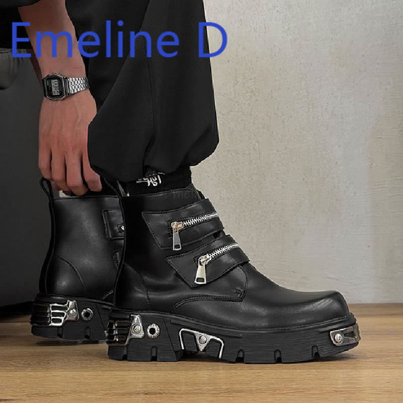 Dark Punk High Top Shoes Fashi - Men'S Shoes Increase Height recension och pris
